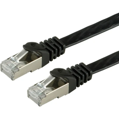 Afbeelding van VALUE patchkabel Cat.6 (Klasse E) FTP, extra plat, zwart, 2 m