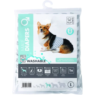 Afbeelding van Mpets Wasbare Luier Training &amp; Gedrag 26x28x6 cm Wit Grijs Voor Reuen L