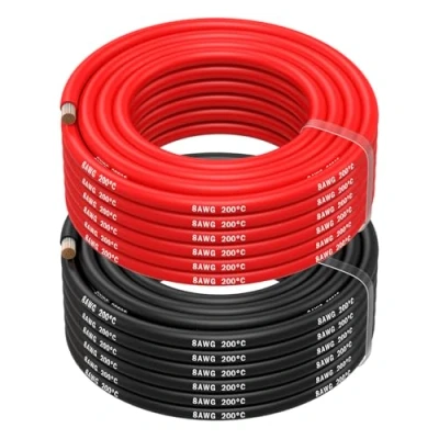 Afbeelding van MMOBIEL 8 AWG Siliconen Elektrische Draad Gauge (8,37mm²) Vertinde Koperkabel 2 Aparte Draden Rood &amp; Zwart Elk 10 m voor Koelkasten, Airconditioners, Autobatterijen, Lasbatterijen