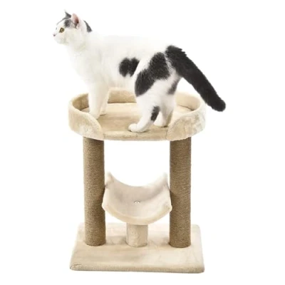 Afbeelding van Amazon Basics Krabpaal met platform, 1 stuk, 45,7 x 35,6 55,9 cm, beige