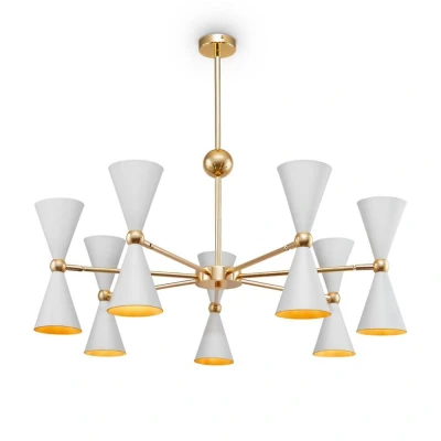 Afbeelding van Maytoni Vesper hanglamp 14 lamps wit/goud