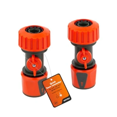 Afbeelding van MIVOS 2 x snelkoppeling met regelventiel voor 3/4 inch (20 mm) waterslang, slangkoppeling kogelkraan, aansluitingen waterstop tuinslangen