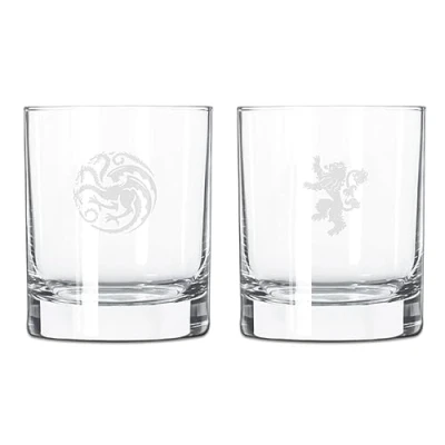 Afbeelding van Game of Thrones Set van 2 whiskyglazen met gravure in geschenkverpakking