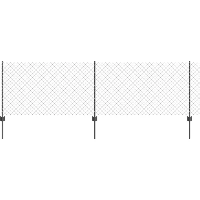Afbeelding van vidaXL Kettinglinkhek met 10 U Posts Grijs 0.8x10 m Staal