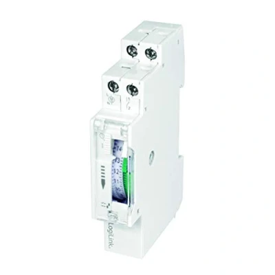 Afbeelding van LogiLink ET0009 DIN RAIL timer met mechanische voor het eenvoudig schakelen van bijv. neonlampen, boilers, lantaarns, irrigatiesystemen, etc, IP20 bescherming