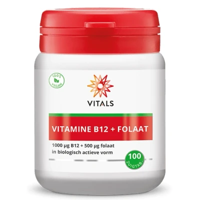 Afbeelding van Vitals Vitamine B12 1000mcg + Folaat 500mcg Zuigtabletten