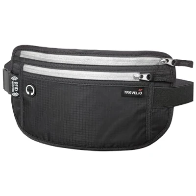 Afbeelding van RFID Blokkeren Anti Diefstal Verborgen Unisex Geld Paspoort Houder Vliegtuig Reizen Taille Riem Fanny Bag, Zwart, One_Size