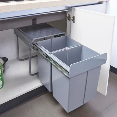 Afbeelding van Inbouw prullenbak Froland 2x20 L grijs