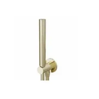 Afbeelding van Waterevolution Flow badgarnituur compleet met muuraansluiting Geborsteld Messing T1621LE