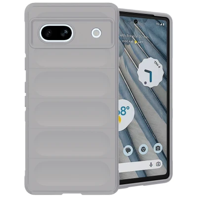 Afbeelding van Google Pixel 7a Hoesje Siliconen en TPU (zacht) iMoshion Softcase/Backcover Grijs Telefoonhoesje