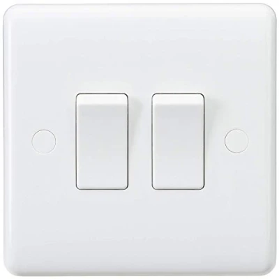 Afbeelding van Knightsbridge Schakelaar, met gebogen randen, wit, CU3000, 230V