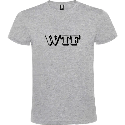 Afbeelding van Grijs T shirt ‘WTF’ Zwart maat 4XL