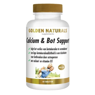 Afbeelding van Gratis Verzending: 2x Golden Naturals Calcium&amp;Bot Support Vegan 60 tabletten