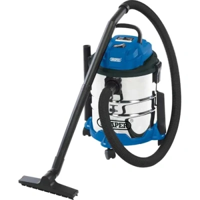 Afbeelding van DRAPER wdv20bss Wet &amp; Dry stofzuiger met roestvrijstalen tank, blauw, 20 liter