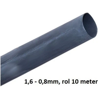 Afbeelding van Krimpkous zwart universeel 1,6 0,8mm, rol 10 meter