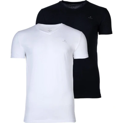 Afbeelding van GANT 2PACK Vneck Tshirts Pyjamashirt, Heren, Maat: Small, Black/white