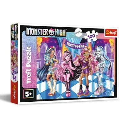 Afbeelding van Trefl Monster High, Enge vrienden puzzel met 100 stukjes Kleurrijke de helden uit cartoon, Creatieve ontspanning, voor kinderen vanaf 5 jaar