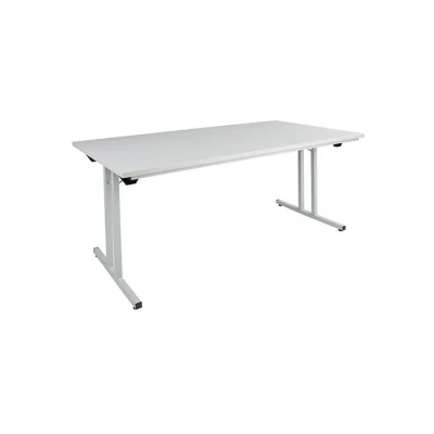 Afbeelding van Opklapbare kantinetafel met T poot 160cm x 80cm grijs frame blad