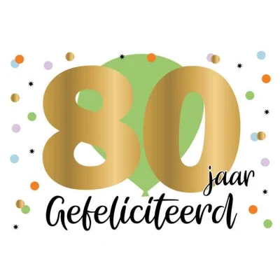 Afbeelding van Wenskaart Daisy Gefeliciteerd 80 jaar