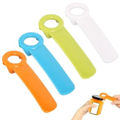 Afbeelding van 4 stuks dekselopener, glasopener, schroefdekselopener, dekselopener voor schroefglazen, handmatige flesopener senioren, mensen, kinderen, vrouwen, zwakke handen