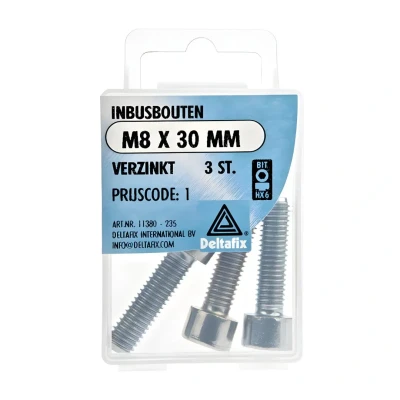 Afbeelding van Deltafix Inbusbouten M8X30mm 3 Stuks