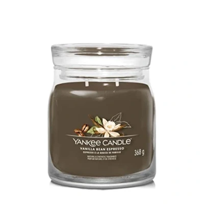 Afbeelding van Yankee Candle Geurkaars Medium met 2 lonten Vanilla Bean Espresso 11 cm / ø 9