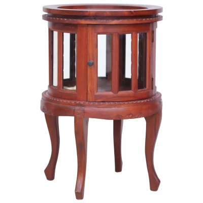 Afbeelding van Vitrinekast 50x50x76 cm massief mahoniehout bruin