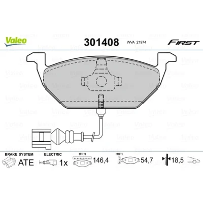 Afbeelding van Valeo Remblokset 301408