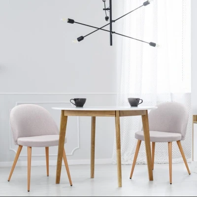 Afbeelding van Set van 4 Scandinavische stoelen Maury grijze stof Menzzo