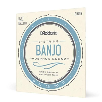 Afbeelding van D&#039;Addario EJ69 Licht 9 20 Fosforbrons 5 snarige Bal End Banjo String