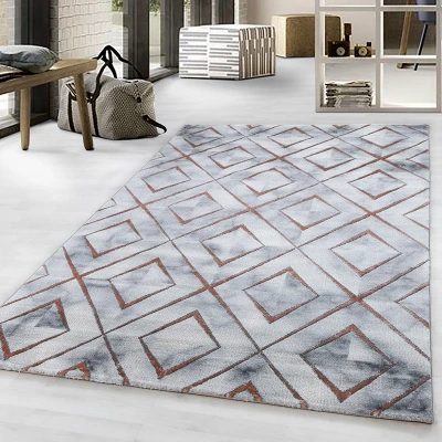 Afbeelding van Modern vloerkleed Marble Square Grijs/Bruin 140x200cm Adana Carpets