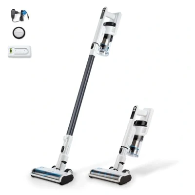 Afbeelding van hoogo S3 2 in 1 draadloze accustofzuiger, zonder zak, tot 50 min. looptijd, handstofzuiger, ideaal voor dierenharen, extra stil + LED verlichting, incl. spleetmondstuk