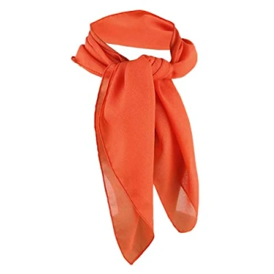 Afbeelding van TigerTie Dames chiffon halsdoek in effen kleur grootte 50 cm x Made Italy, oranje, Tuchgröße