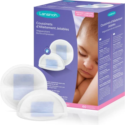 Afbeelding van Lansinoh 60 stuks Bluelock wegwerp Borstcompressen 44283