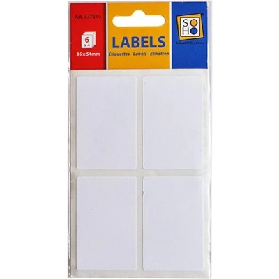 Afbeelding van Etiketten wit 35x54 mm 6 vel a 4 stuks (10 pak)