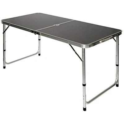Afbeelding van AMANKA Aluminium Kampeertafel 120x60cm Campingtafel inklapbaar 3 voudig verstelbare Vouwtafel Antraciet