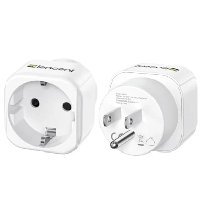 Afbeelding van LENCENT 2X NL/EU Naar VS Reisadapter, Type B Power Adapter, Europa/NL Amerikaanse, Canada Reisstekker, Frans 2 Polig US 3 voor Mexico Japan Colombia Thailand Dominicaans Travel Socket