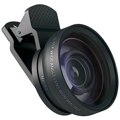 Afbeelding van MyGadget Universele smartphone lensset 0,45 voudige groothoeklens en 12,5 macrolens lenskit voor camera, mobiele telefoon tablet zoals iPad, iPhone enz.