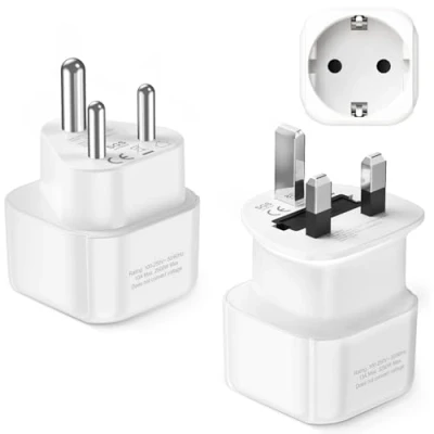Afbeelding van LENCENT Type G &amp; D Combi reisadapter voor Malediven Sri Lanka Tanzania Zanzibar Afrika Dubai Namibië Ghana India reisstopcontact reisstekker stopcontact netadapter stekker adapter stroomadapter