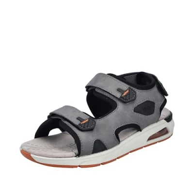 Afbeelding van Rieker Outdoorsandalen, Heren, Maat: 43, Grijs Imitatieleer/ textiel