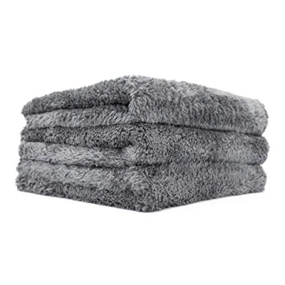 Afbeelding van The Rag Company Eagle Edgeless 600 (3 Pack) Professionele Koreaanse 70/30 Blend Super Pluche, Microfiber Auto Detailing Handdoeken, Buffing &amp; Polijsten, 600gsm, 16&quot; x 16&quot;, Donker Grijs