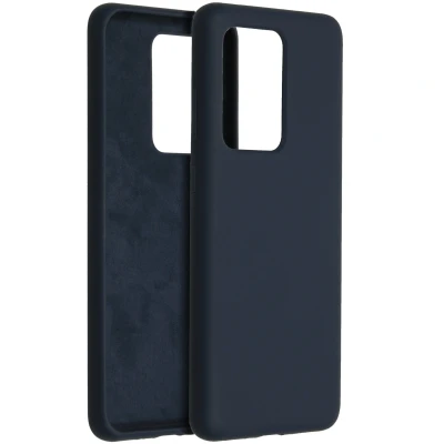Afbeelding van Samsung Galaxy S20 Ultra Hoesje Siliconen en TPU (zacht) Accezz Softcase/Backcover Donkerblauw Telefoonhoesje
