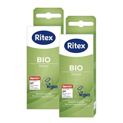 Afbeelding van Ritex Biologisch glijmiddel, 100 ml (2 x 50 ml), veganistisch en dierproefvrij, vrij van geur kleurstoffen, PEG, parabenen andere conserveringsmiddelen, Made in Germany