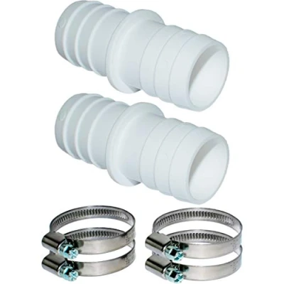 Afbeelding van Pangaea Tech Slangverbinders, 2 stuks, diameter 32 mm, set met slangklemmen, 1 1/4 inch, zwembadslangadapter, dubbele slangtule, van stuks