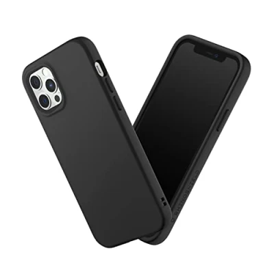 Afbeelding van RHINOSHIELD Case Compatible with iPhone 12/12 Pro SolidSuit Shock Absorbent Slim Design Protective Cover Premium Matte Finish 3.5M/11ft Drop Protection Changeable Camera Rings Classic Black