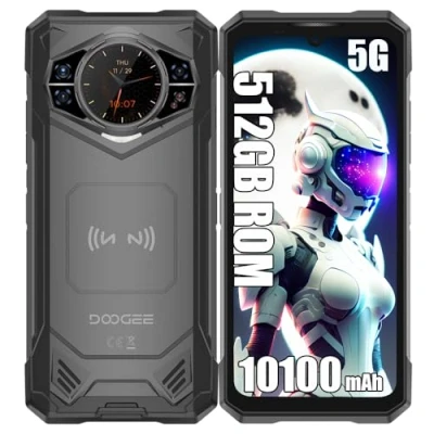Afbeelding van DOOGEE S200 X 5G mobiele telefoons, 32 GB + 512 GB, accu 10100 mAh/33 W, Rugged 4G Smartphone, 100 MP 20 (Vision Nocturne) telefoon, Android 14 6,72 inch AMOLED FHD+ Smartphones zwart