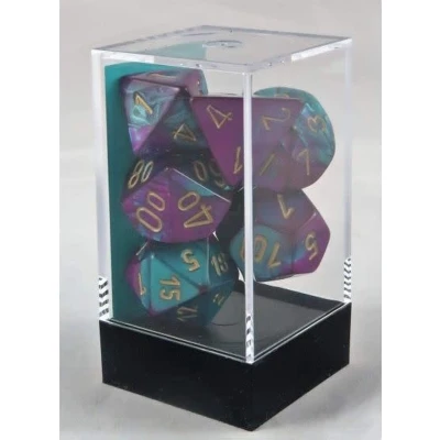 Afbeelding van Chessex Gemini Paars Teal/goud Polydice Dobbelsteen Set (7 stuks)