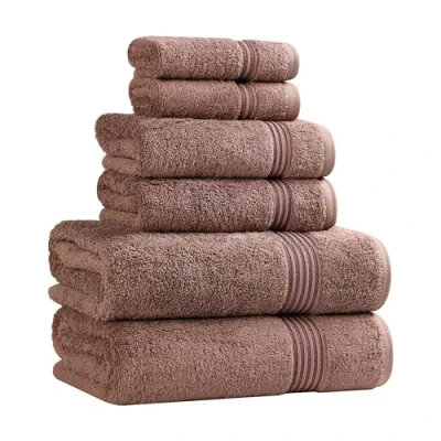Afbeelding van SUPERIOR Handdoek, Katoen, Mokka, 6 delige Set