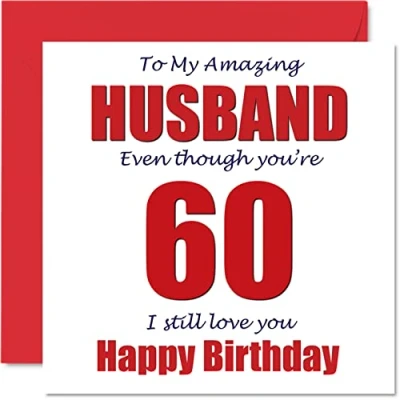 Afbeelding van Grappige 60e verjaardagskaarten voor echtgenoot 60 I Still Love You Gelukkige verjaardagskaart van echtgenote partner, zestig zestigste manlief scherts verjaardagscadeaus, 145 mm x