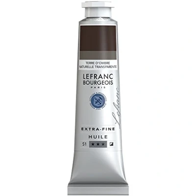 Afbeelding van Lefranc Bourgeois 405135 Extra fijne olieverf met hoogwaardige kunstenaarspigmenten, lichtecht, verouderingsbestendig 40ml Tube, Transparent Raw Umber